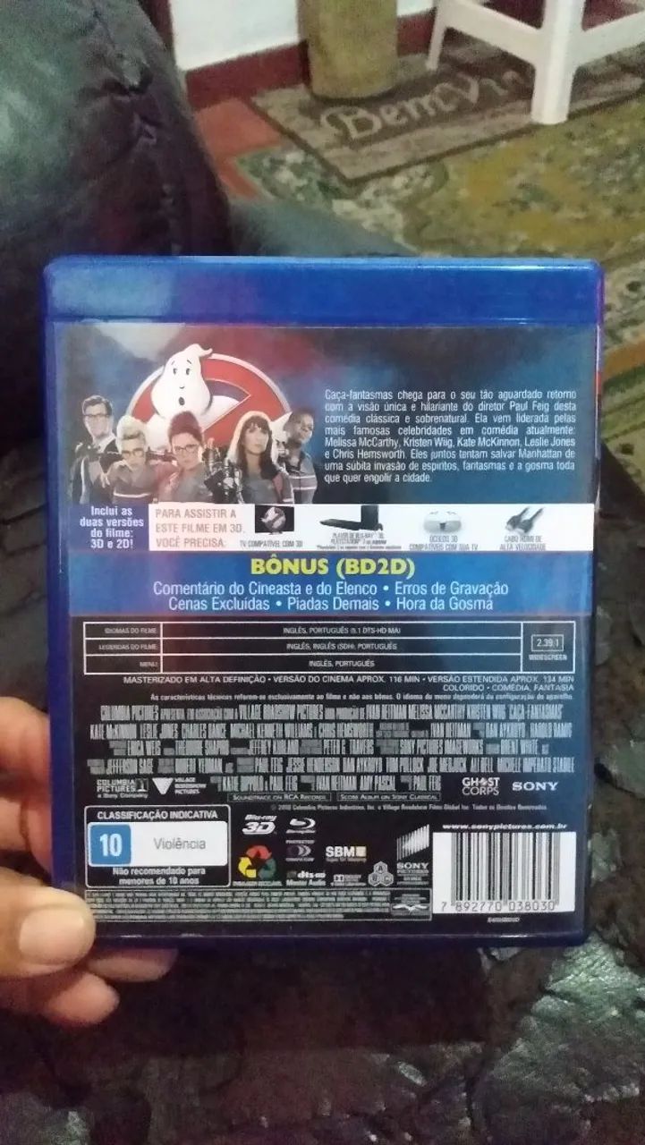 Blu-ray duplo 3D/ 2D caça fantasmas ótimo estado  - Foto 3