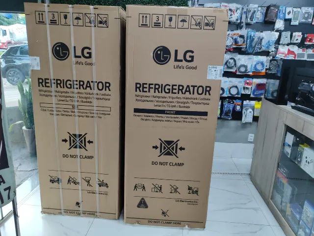 Geladeira/Refrigerador LG Frost Free Duplex 395L Inox Look - GN-B392PLM  62.9.86.36-62.02
