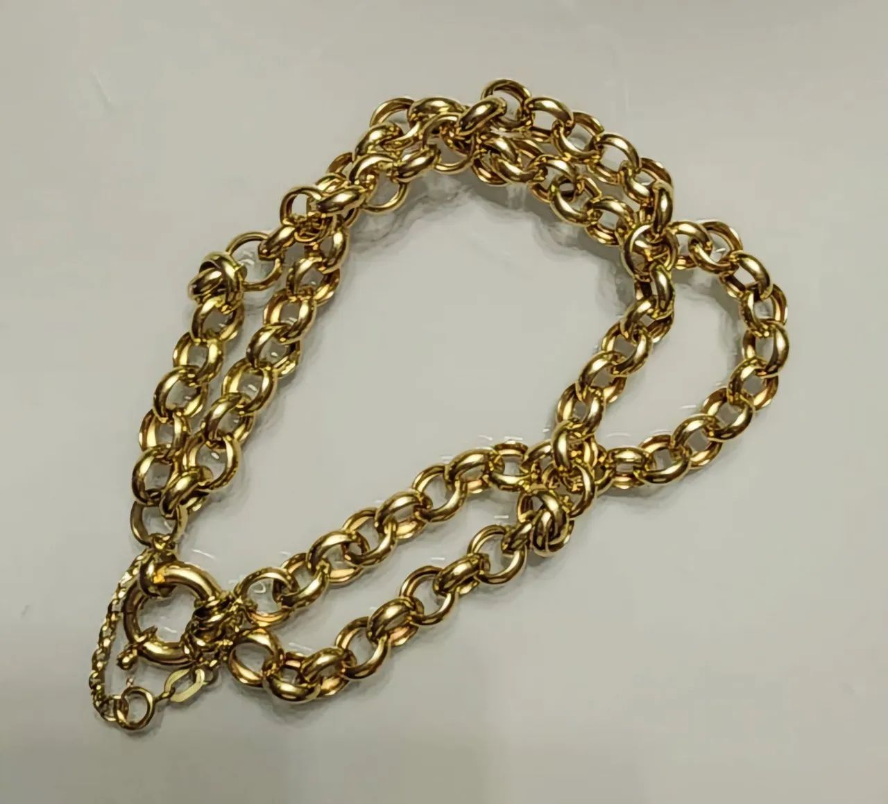 Pulseira Grossa Elo Português Ouro18 K - Foto 5