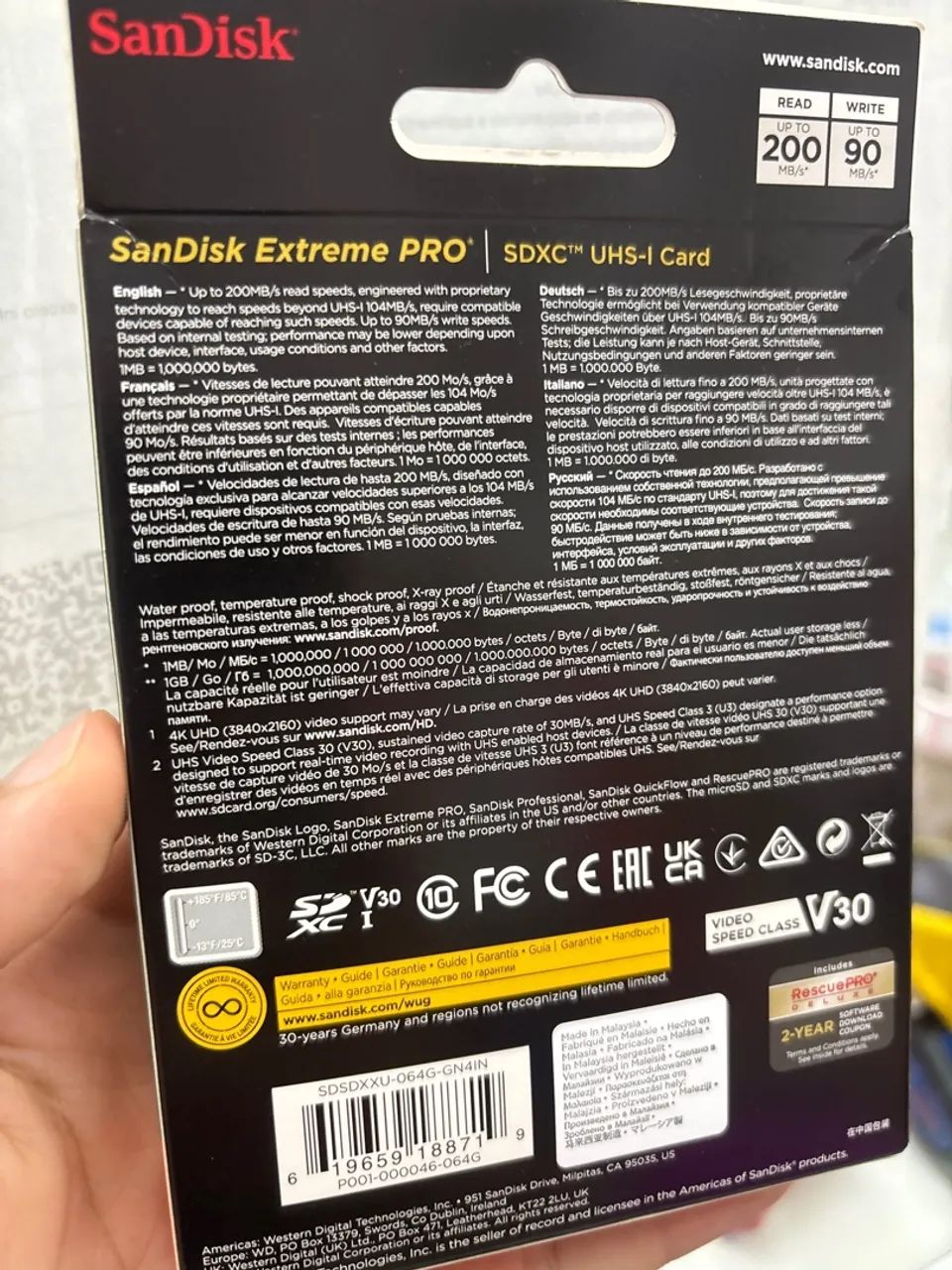 Cartão de Memória SD Sandisk Extreme Pro 4K - Foto 3