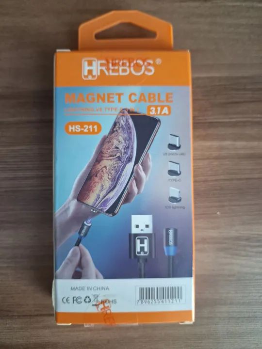 Cabo Magnético para Celular 3.1A - HREBOS - Foto 4