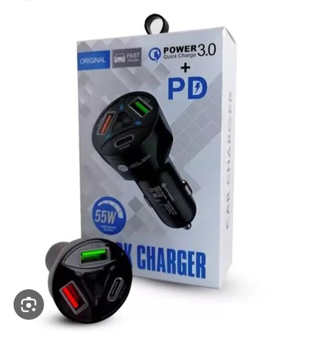  Carregador Automotivo Power Quick Charge 3.0 55w para carro