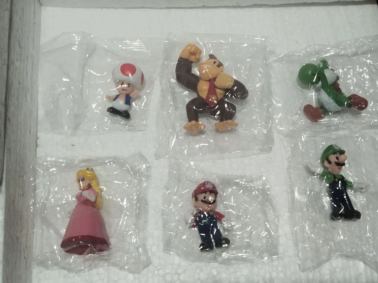 kit 6 bonecos Super Mario e Amigos Miniatura Mario Bros 