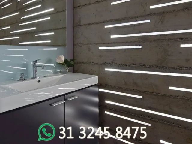 Perfil LED Embutido e Sobrepor Teto Gesso Parede