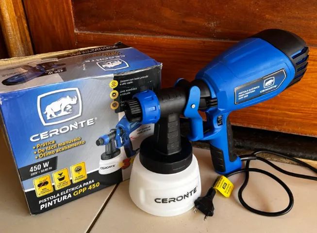 Pistola pintura eletrica ceronte motor fixo gpp 450 para pintura com aquecimento do ar - Foto 4