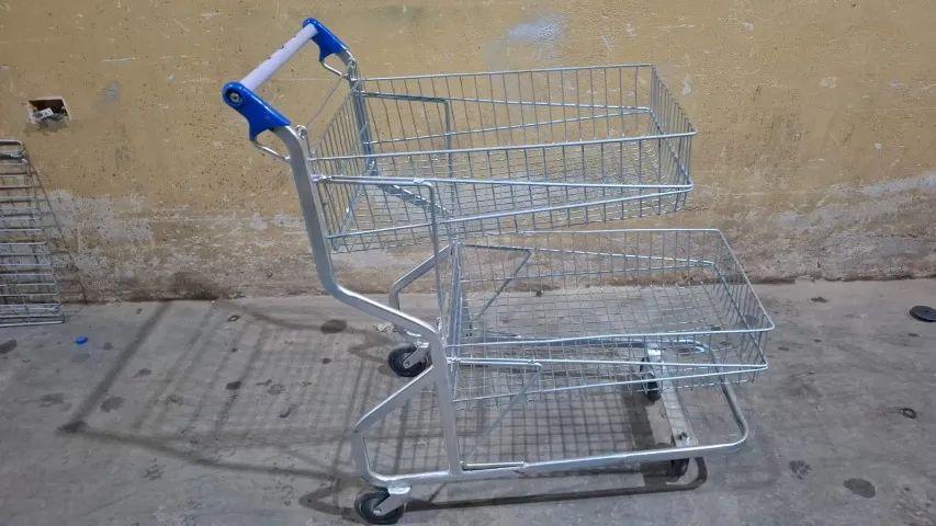Carrinho Compras Supermercado Alta Qualidade 200 Litros Aço Super Resistente - Foto 3