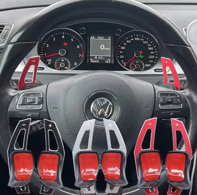 Extensão Paddle Shift Vermelha em Alumínio - Visual Esportivo e Alta Qualidade no volante