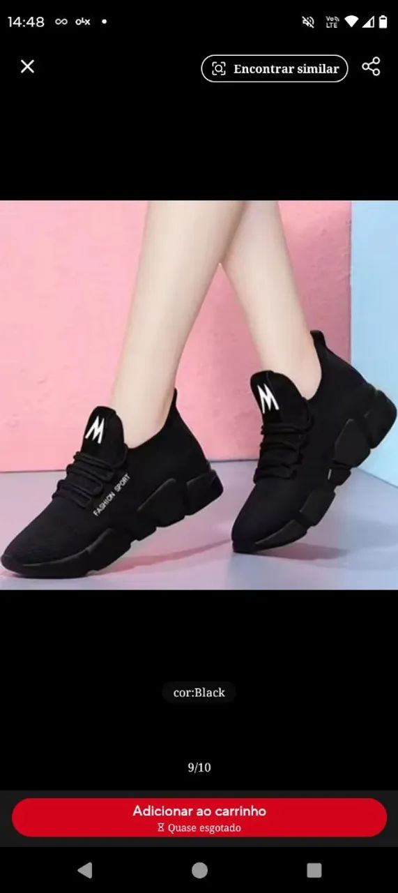 Tênis Feminino Casual Preto M