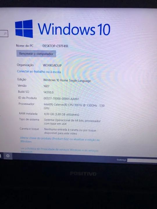 Notebook Positivo Unique S1991 Celeron 4gb Hd 320gb Tela 14   - Foto 2