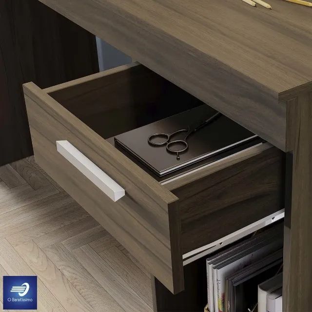 Mesa Office com Desing Clássico e 1 Gaveta - Foto 3