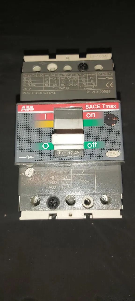 Disjuntor ABB Tmax Cxa moldada 160A reg. 70 à 100 A