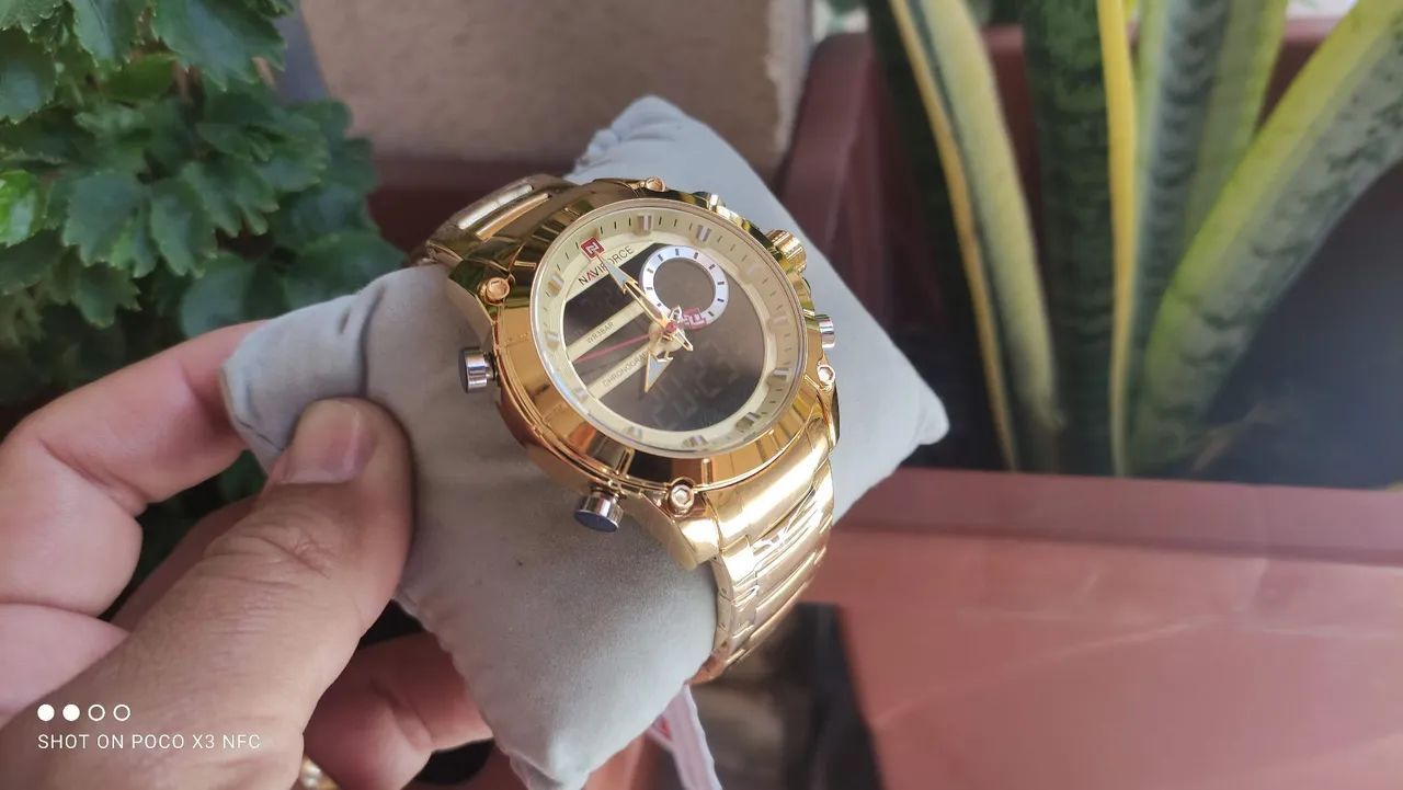 Relógio Masculino Naviforce Dourado Nf9163 Todo em aço - Foto 3