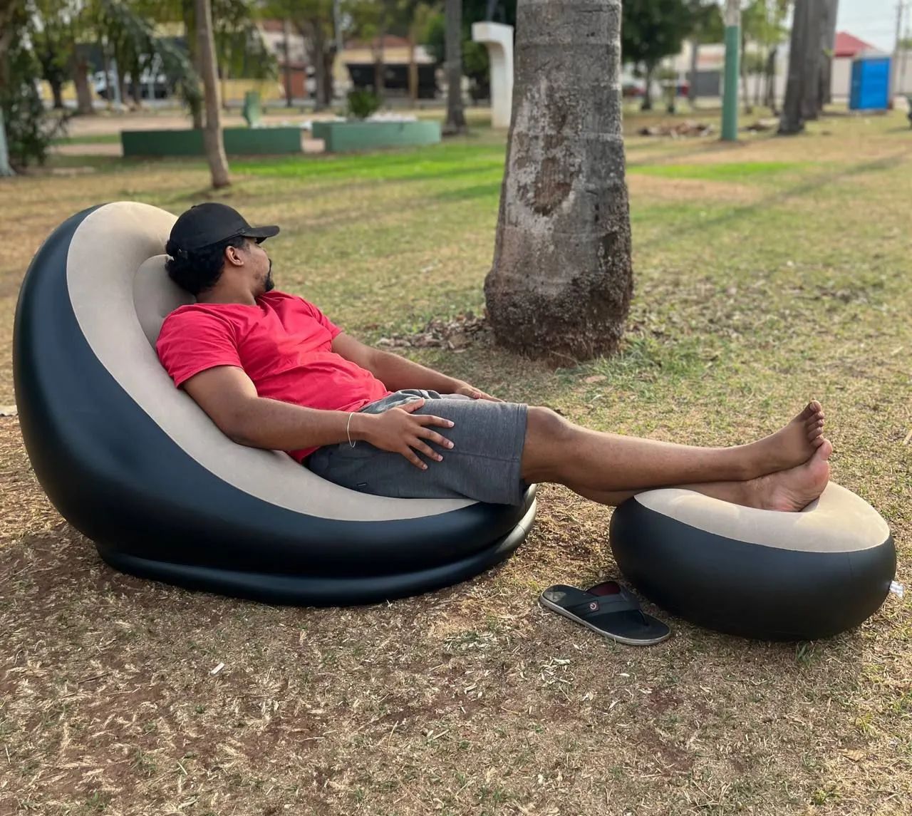  VEndo Puff poltrona gigante + apoio para os pés com Garantia!!!