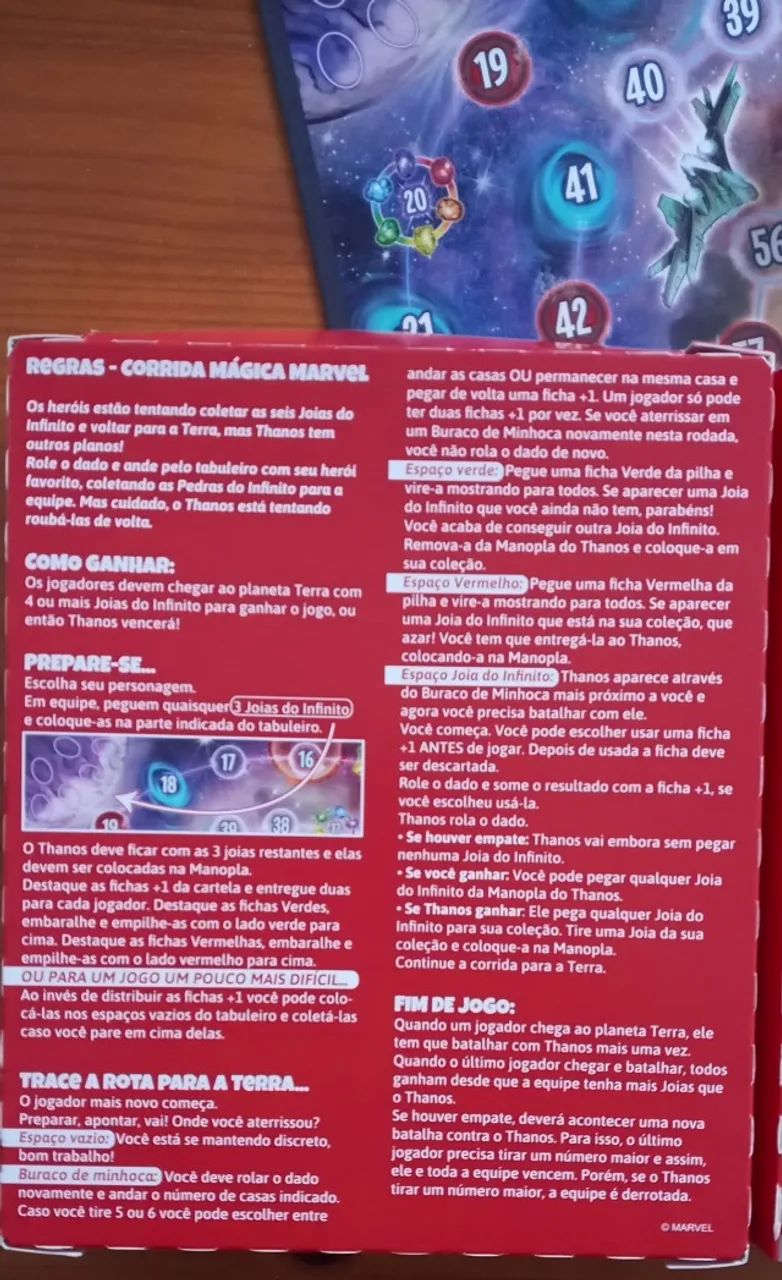 Corrida Mágica Marvel, - Jogo de Tabuleiro - Cor:Estampado - Copag - Foto 3