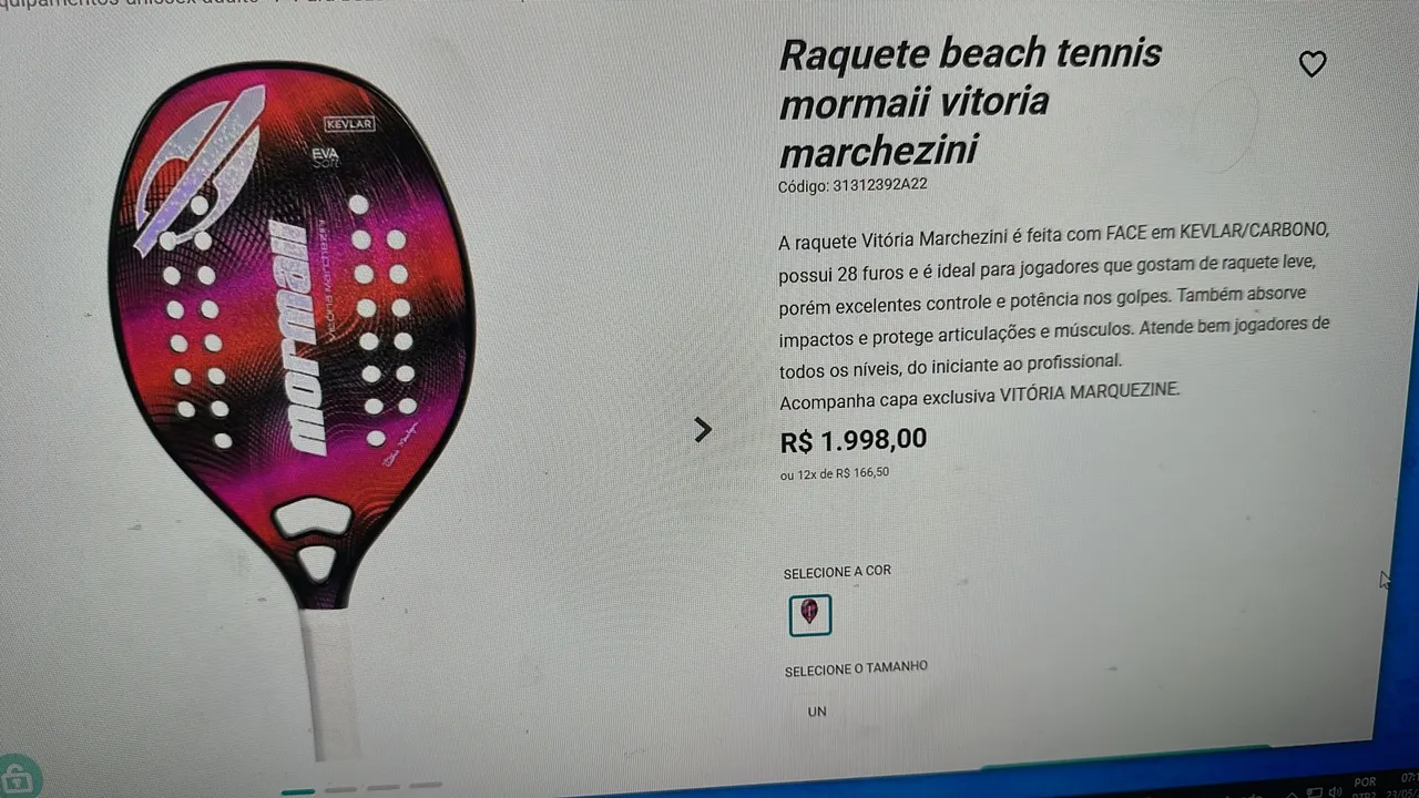Raquete de beach tennis