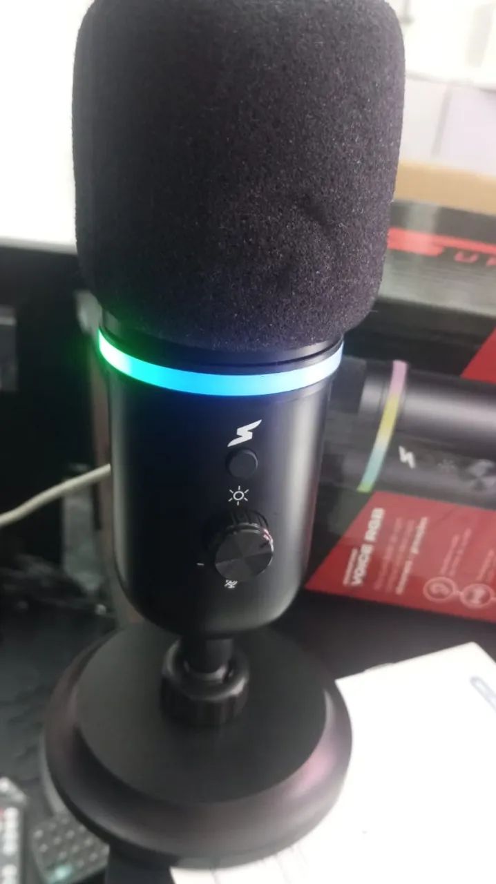 Microfone Gamer Superframe Voice Rgb Usb Black Msf-voice-rgb Preto      - Foto 2