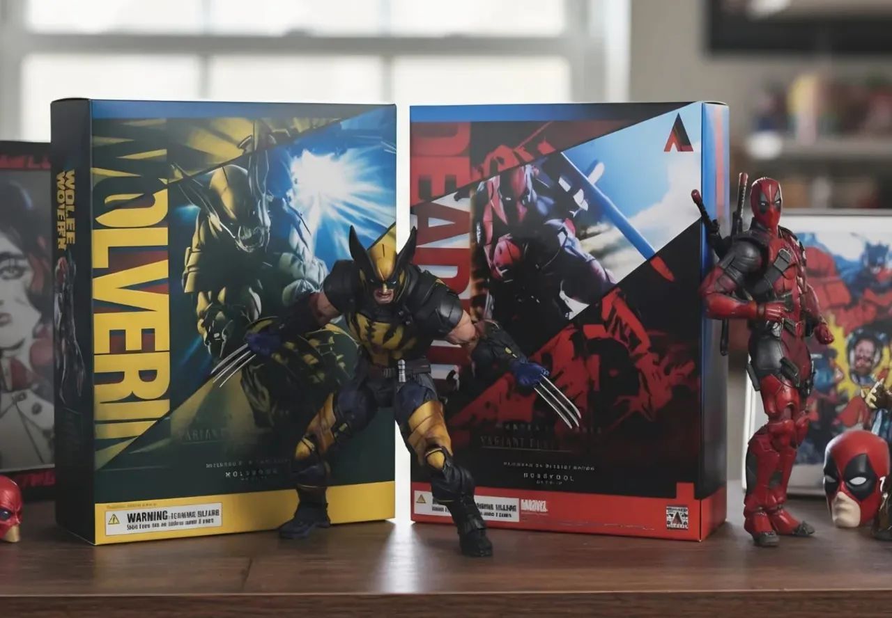 BONECOS DE AÇÃO WOLVERINE E DEADPOOL PLAY ARTS KAY ARTICULADOS COM ACESSÓRIOS 26CM  - Foto 2