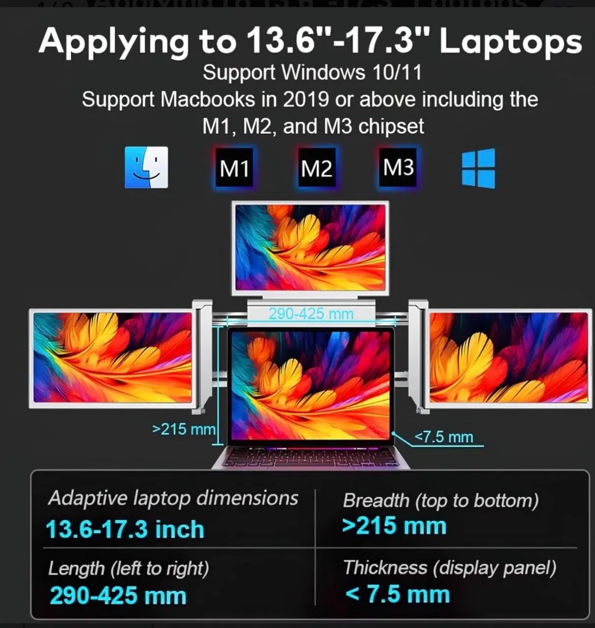 Monitor Portátil Fopo 2025 Quad Monitor Portátil 14'' - Foto 6