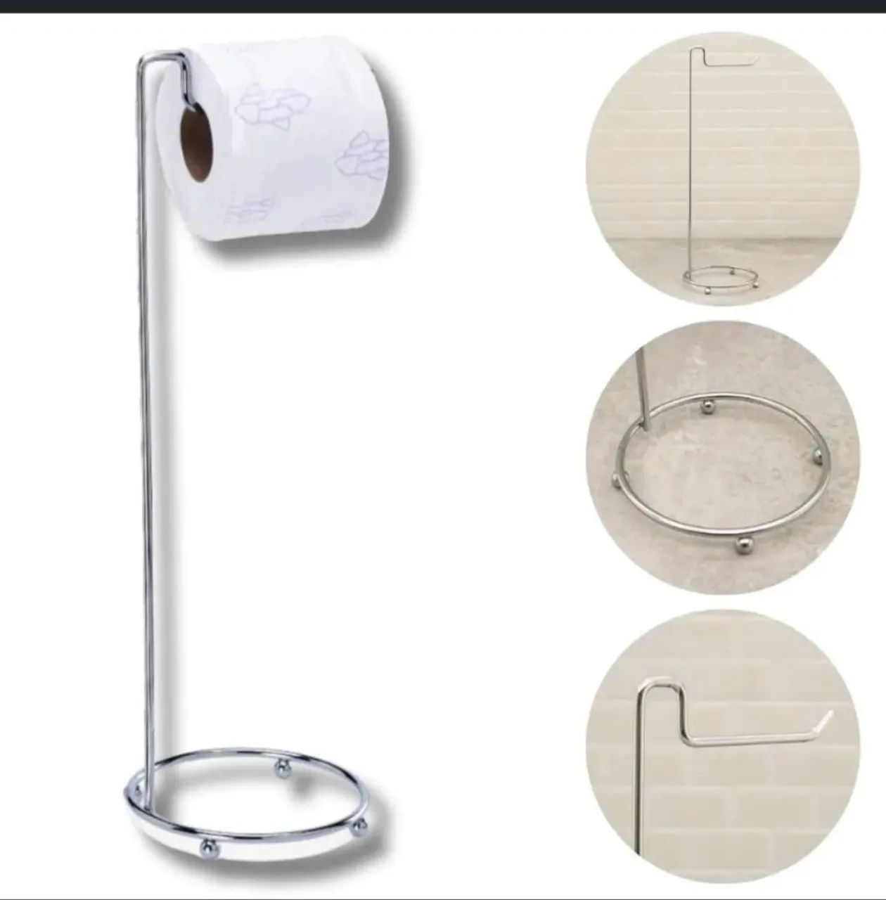 PORTA PAPEL HIGIÊNICO CROMADO. 