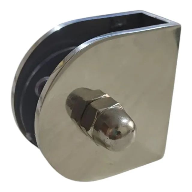 Prisilha para Vidro  de 10mm em aço Inox 304 polido com 3mm de expressura 