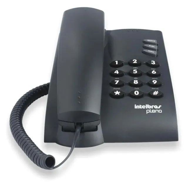 Telefone Intelbras Pleno Com Fio, Sem Chave De Bloqueio, Preto Loja Coimbra Computadores