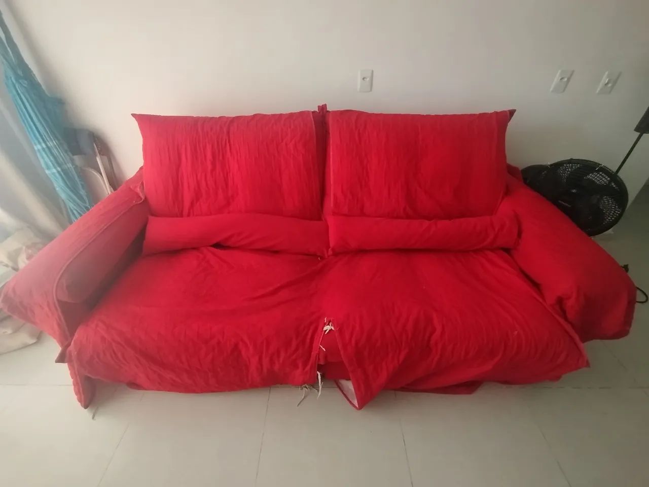 Sofá retrátil reclinável 3m vermelho - Foto 2