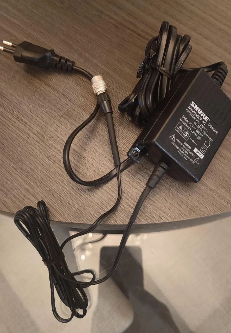 FONTE BIVOLT SHURE PS43BR 15V COM CONECTOR HIROSE 4 PINOS PARA ADX5D AXIENT DIGITAL - Foto 4