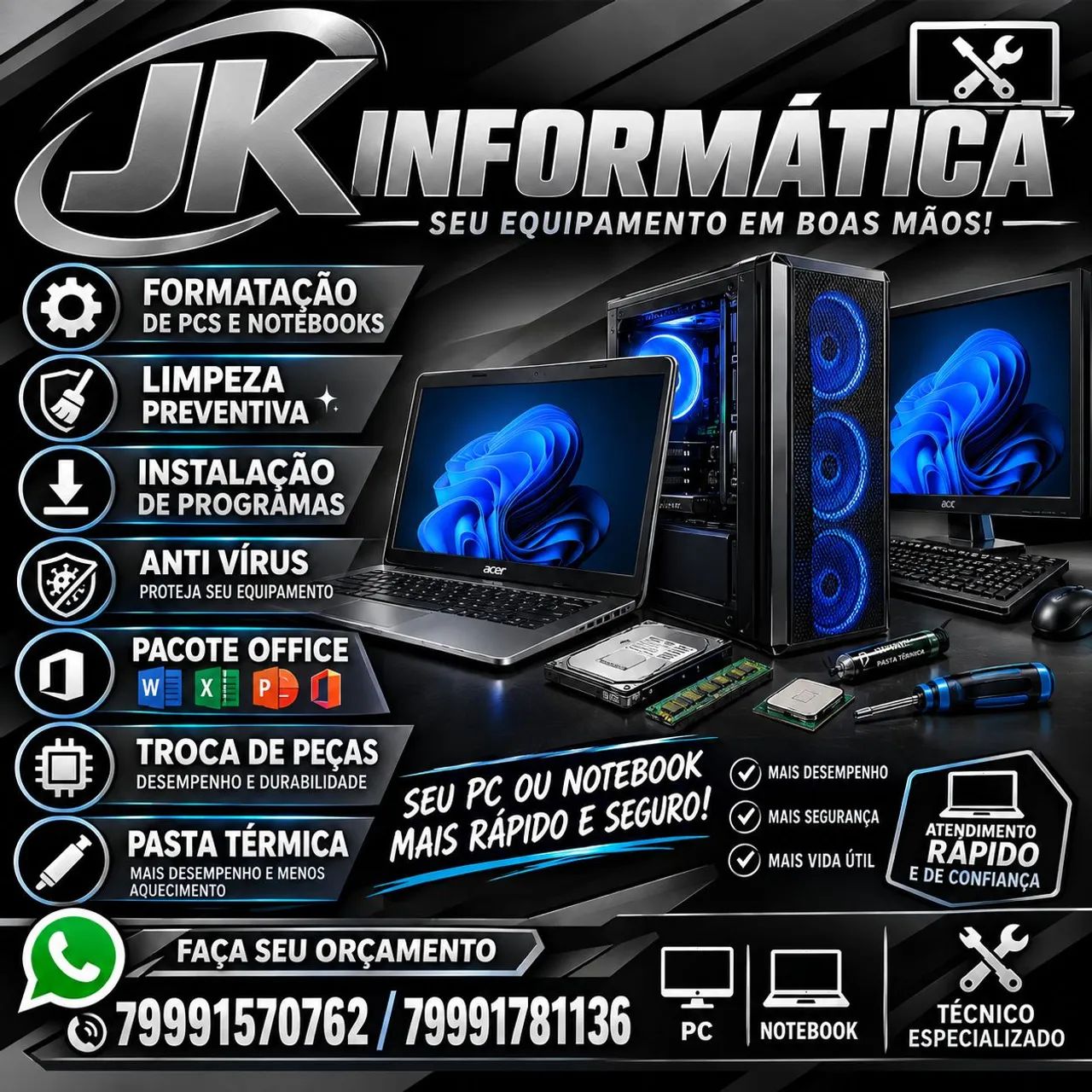 CONSERTO  E MANUTENÇÃO  DE PCS E NOTEBOOK  100$ - Foto 2