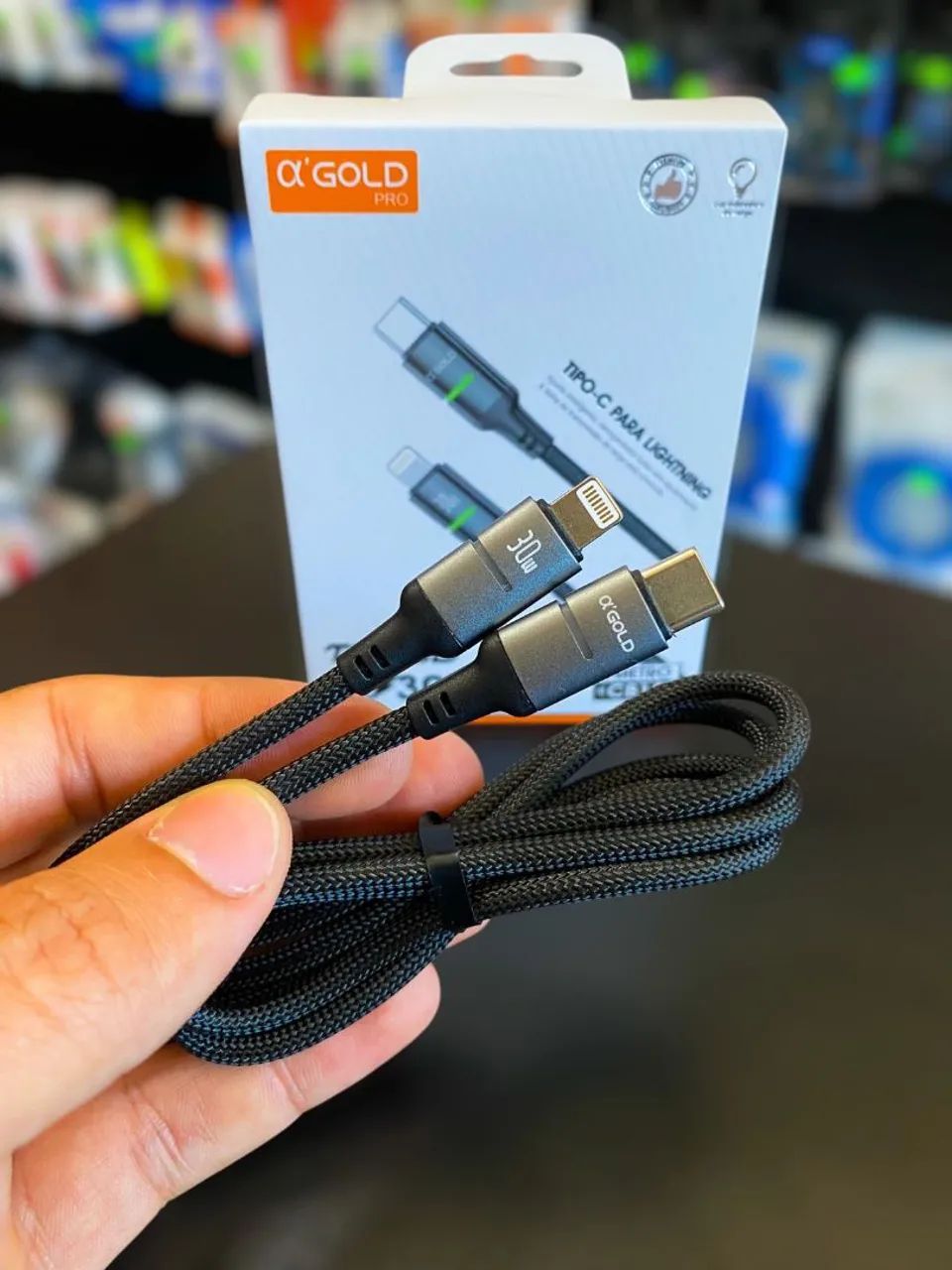 CABO TURBO GOLD TIPO C PARA LIGHTNING CB18 - Foto 2