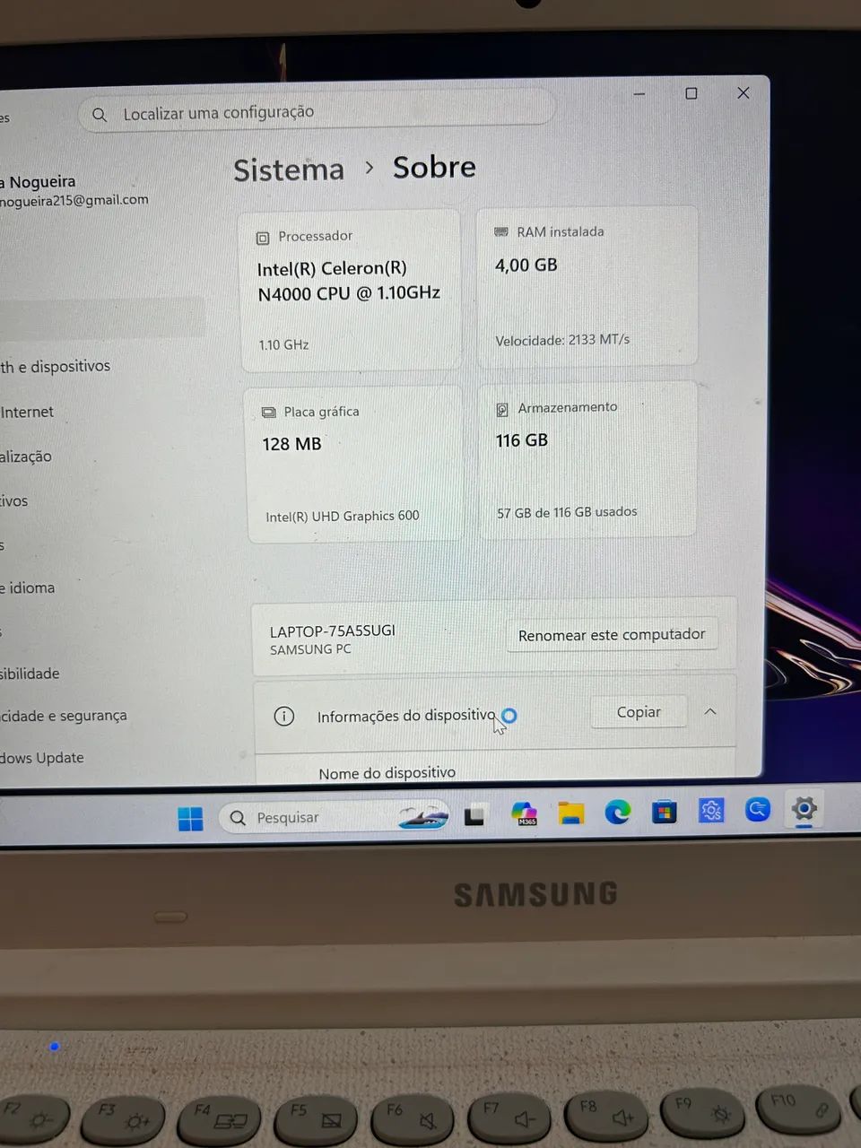 Notebook Samsung Flash f30 Branco Usado - Foto 5