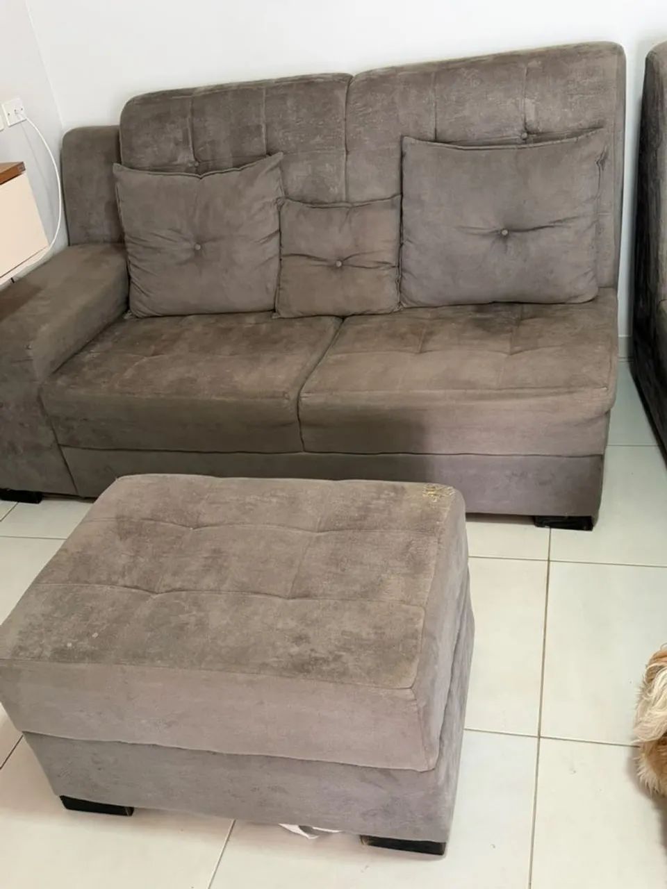 Sofa 3 lugares com chaise + puff  - Foto 4