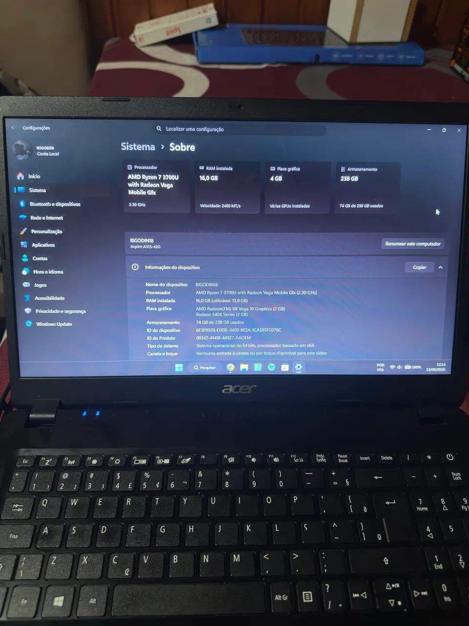 Vendo notebook Acer Aspire 3 - Foto 2