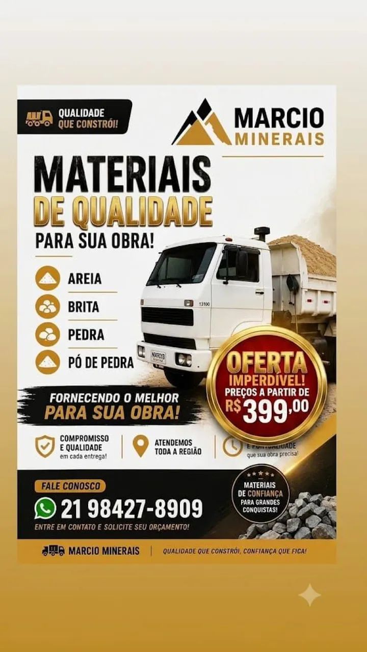 Areia e pedra pra sua obra 