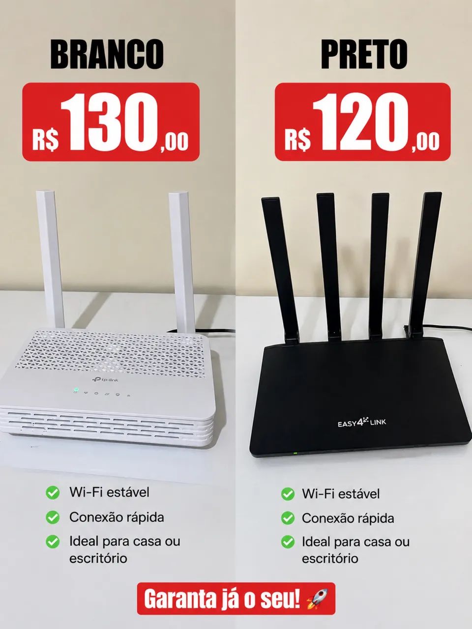 Roteadores Easy4 link e TP Link 