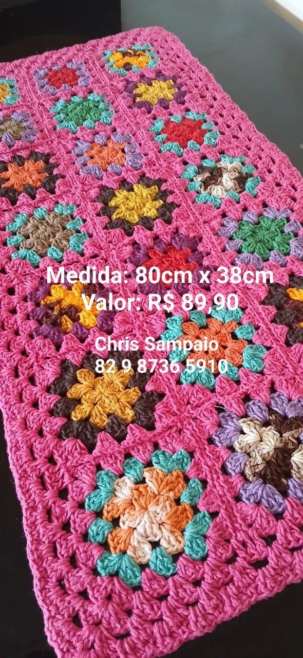 Centro de mesa e tapete em crochê - Foto 4