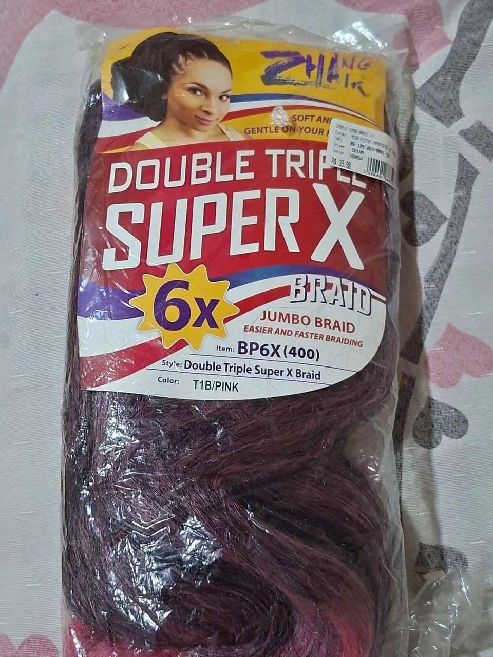 JUMBO PARA TRANÇA PRETO / ROSA - Foto 4