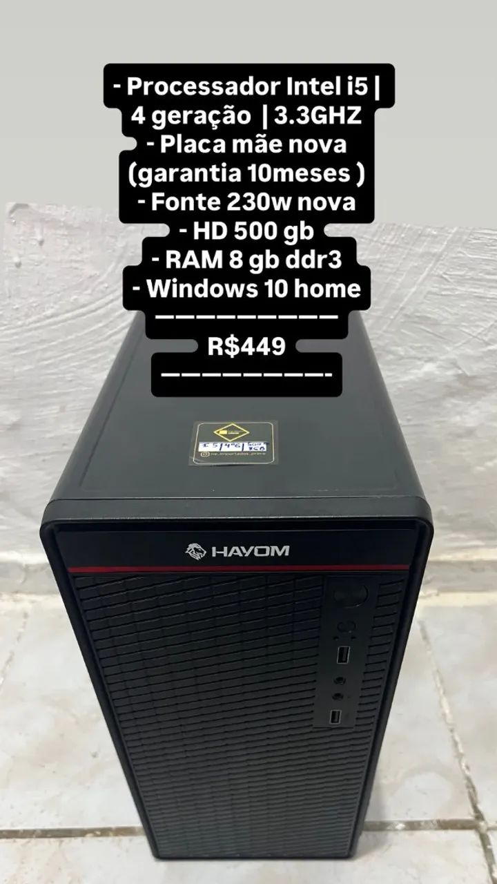 I5 - 4 geração | 8Ram | 500hd
