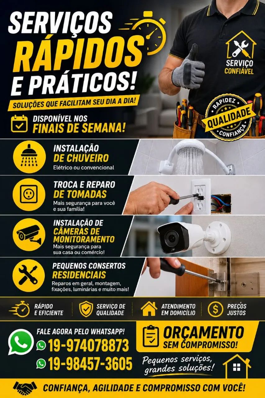 Instalação e reparo  rápido 
