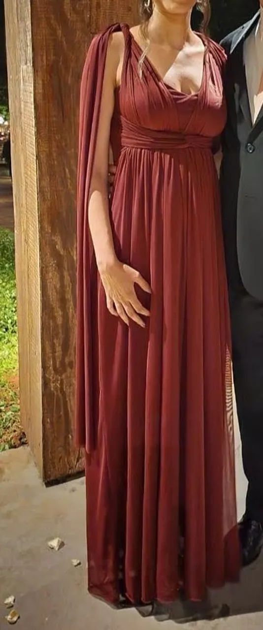 Vestido de festa Marsala 