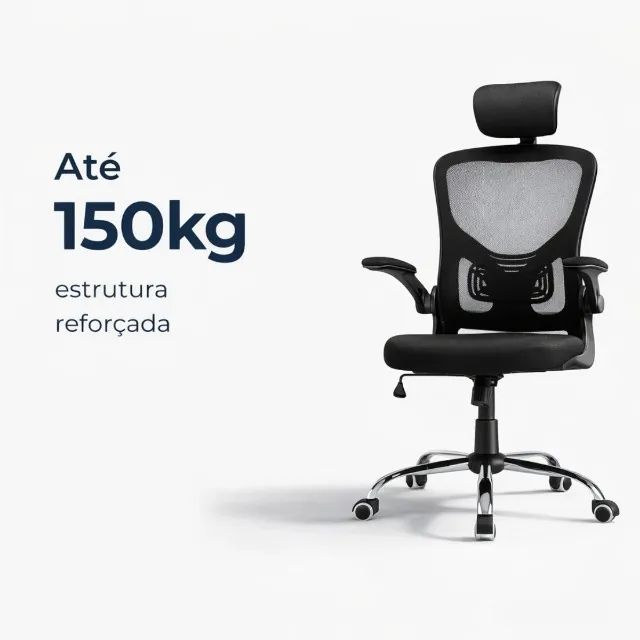 Cadeira Ergonômica de Escritório Giratória Malha Mesh Respirável - Foto 6