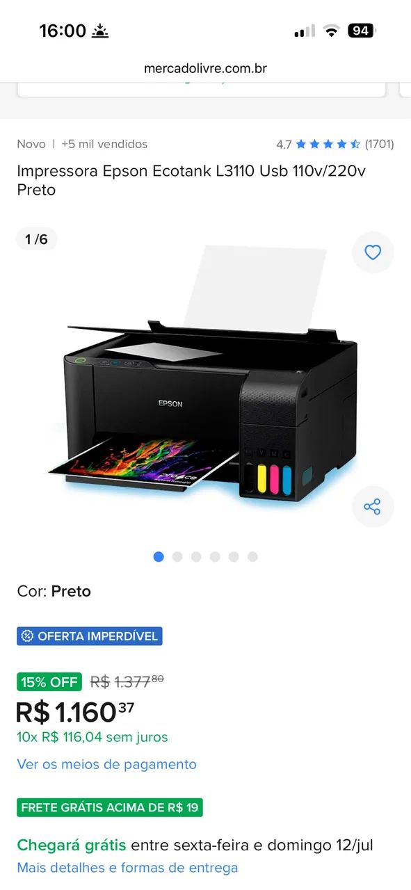 Impressora Epson L3110