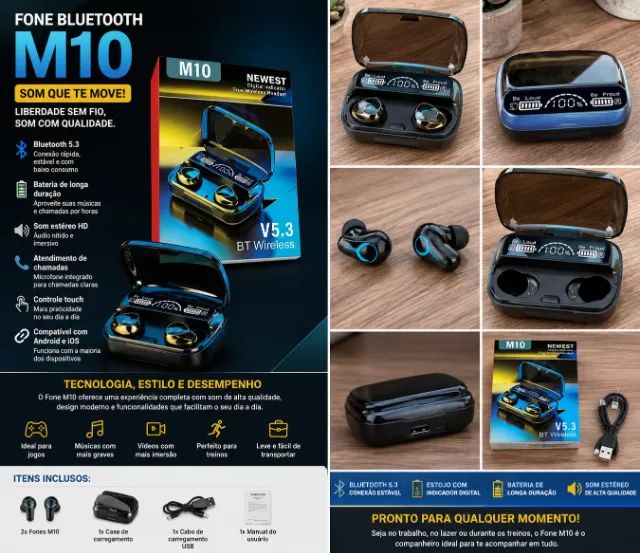 Fone Bluetooth M10 Novo - Foto 5