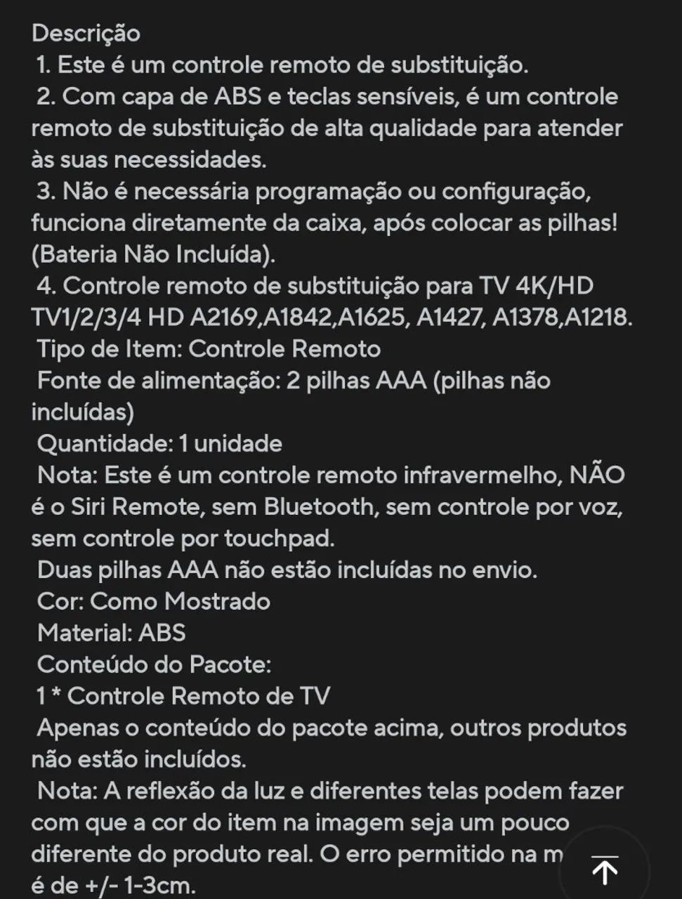 Controle Apple TV - Foto 3