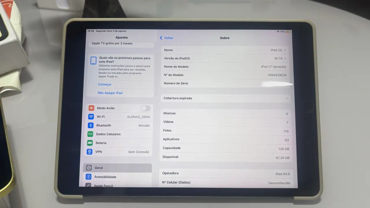 iPad 7ª Geração 128GB Wi-Fi + Cellular (Com Nota Fiscal e Acessórios) - Foto 5