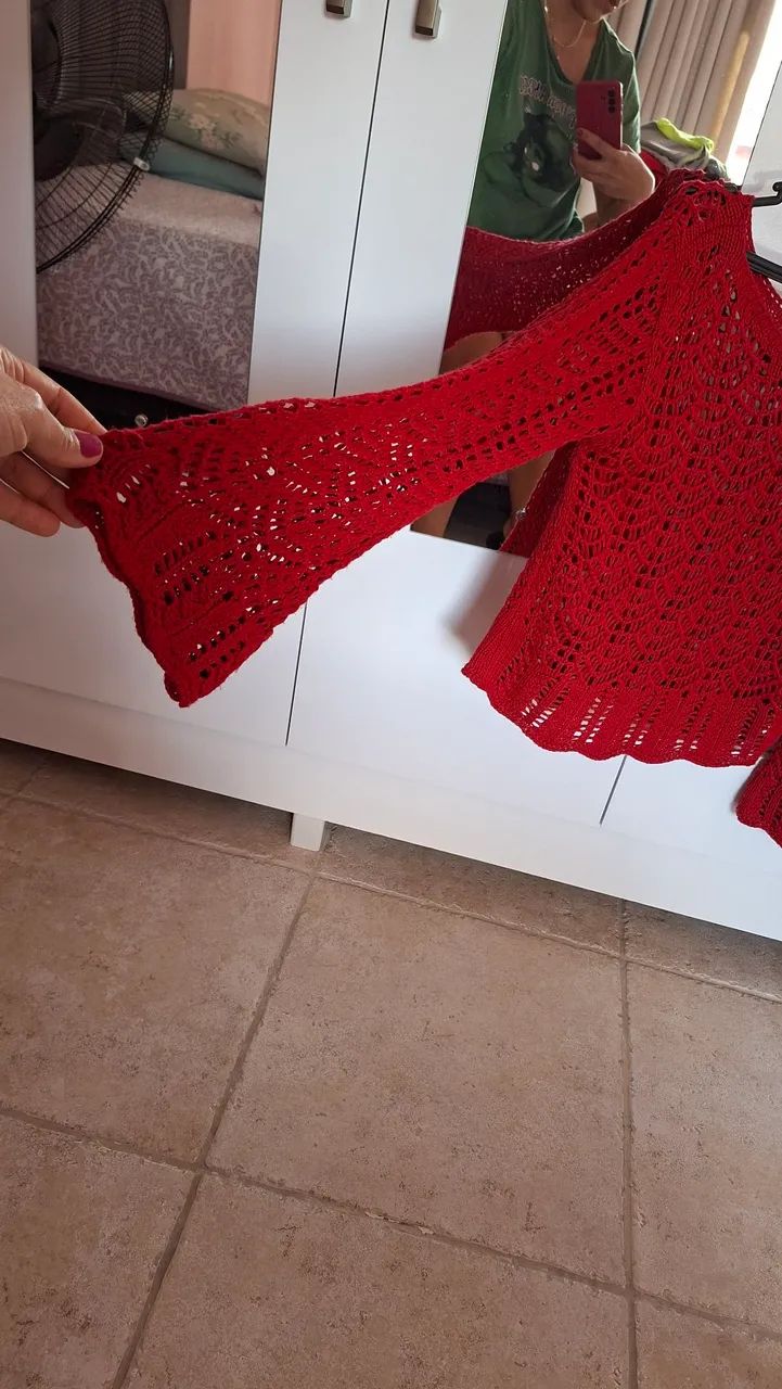 Blusa de crochê tamanho M - Foto 2