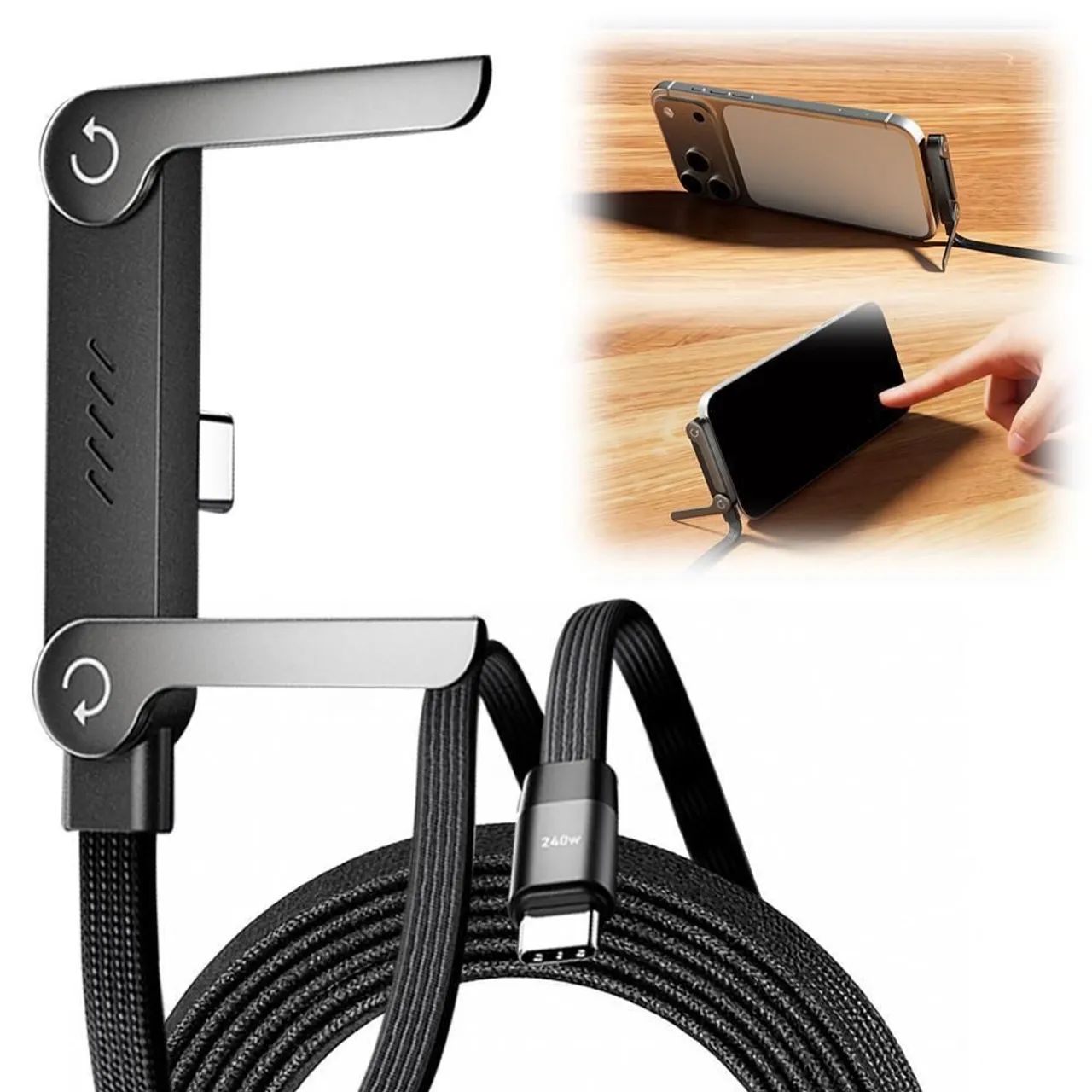 Cabo USB-C com suporte para smartphone  - Foto 6
