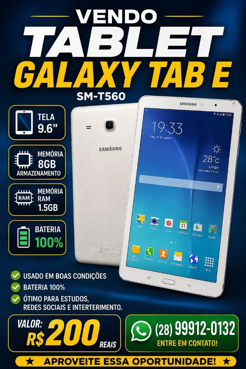 Vendo Tablet Galaxy Tab E 