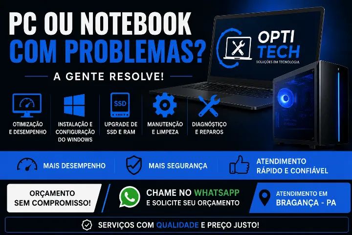 PC/Notebook Lento? Formatação e Otimização e mais em Bragança