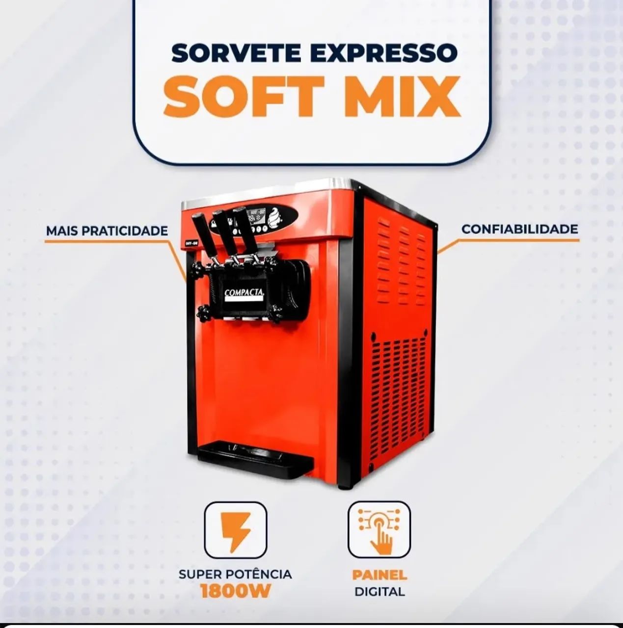 Máquina de Sorvete Expresso compacta Soft Mix compacta Print  - Foto 5