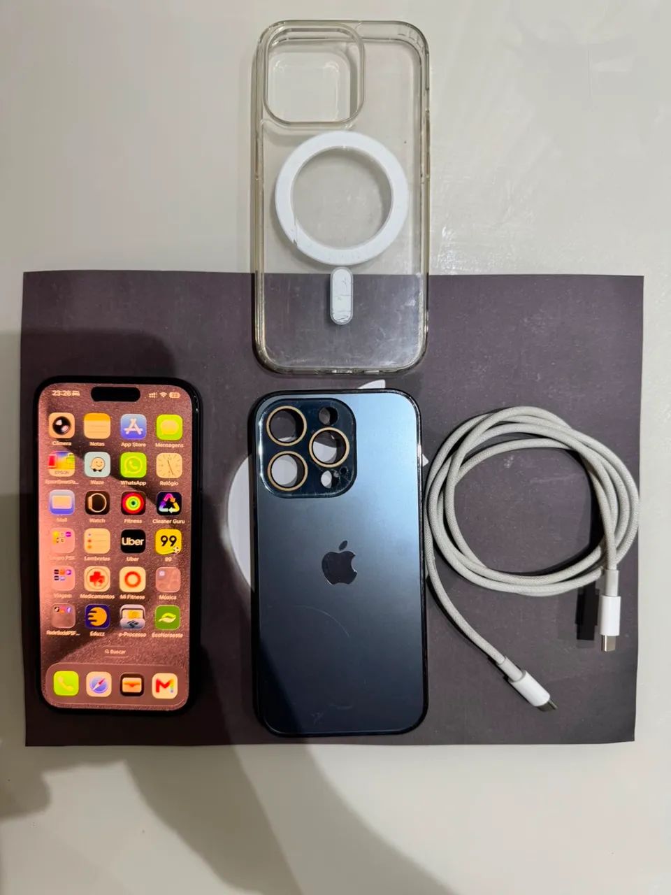 iPhone 15 Pro 256 GB - Titânio Azul - Foto 4